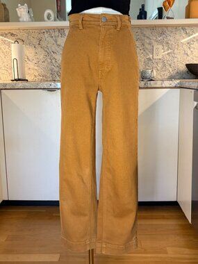 Everlane The Straight Leg Crop Pants Ochre Gold Tan - Size 2 Regular